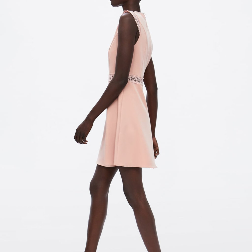 Zara Contrasting Lace Dress—NWOT in XS or new condition Medium - Picture 6 of 8